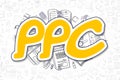 PPC - Doodle Yellow Word. Business Concept.