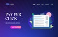 PPC - Pay Per Click Advertising Campaign UI UX vector web template for website header, banner, slider or landing page.