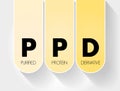 PPD - Purified Protein Derivative acronym, medical concept background