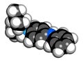 6PPD rubber additive molecule. Toxic to salmon. 3D rendering.