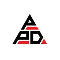 PPD triangle letter logo design with triangle shape. PPD triangle logo design monogram. PPD triangle vector logo template with red Royalty Free Stock Photo