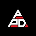 PPD triangle letter logo design with triangle shape. PPD triangle logo design monogram. PPD triangle vector logo template with red Royalty Free Stock Photo