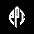 PPI circle letter logo design with circle and ellipse shape. PPI ellipse letters with typographic style. The three initials form a Royalty Free Stock Photo
