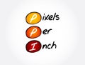 PPI - Pixels Per Inch acronym, technology concept background