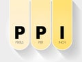 PPI - Pixels Per Inch acronym, technology concept background