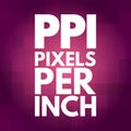 PPI - Pixels Per Inch acronym, technology concept background