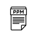 Black line icon for Ppm, file and document Royalty Free Stock Photo