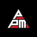 PPM triangle letter logo design with triangle shape. PPM triangle logo design monogram. PPM triangle vector logo template with red Royalty Free Stock Photo