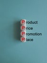 PPPP product price promotion place symbol.