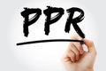 PPR - Pivot Point Reversal acronym with marker, business concept background Royalty Free Stock Photo