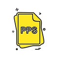 PPS file type icon design vector Royalty Free Stock Photo