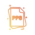 PPS file type icon design vector Royalty Free Stock Photo