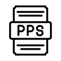 Pps icons file type. spreadsheet files document icon with outline design. vector illustration Royalty Free Stock Photo