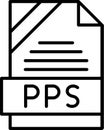 PPS Outline Vector Icon Royalty Free Stock Photo