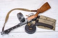 PPSH41 of the Soviet soldier during World War II Royalty Free Stock Photo