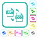 PPT DOC file conversion vivid colored flat icons Royalty Free Stock Photo