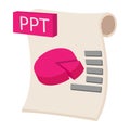 PPT extension text file icon, cartoon style Royalty Free Stock Photo