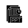 PPT file black glyph icon