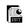 PPT file black linear icon