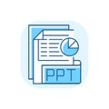 PPT file blue RGB color icon