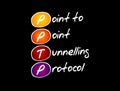 PPTP - Point to Point Tunnelling Protocol acronym Royalty Free Stock Photo