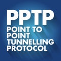 PPTP - Point to Point Tunnelling Protocol acronym, technology concept background Royalty Free Stock Photo