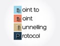 PPTP - Point to Point Tunnelling Protocol acronym, technology concept background Royalty Free Stock Photo