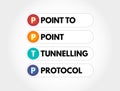 PPTP - Point to Point Tunnelling Protocol acronym, technology concept background Royalty Free Stock Photo