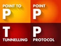 PPTP Point to Point Tunnelling Protocol - method for implementing virtual private networks, acronym text concept background Royalty Free Stock Photo