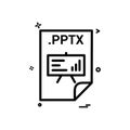 PPTX application download file files format icon vector design