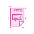 PPTX application download file files format icon vector design