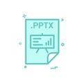 PPTX application download file files format icon vector design