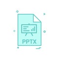 pptx file file extension file format icon vector design