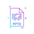 pptx file file extension file format icon vector design Royalty Free Stock Photo