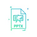 pptx file file extension file format icon vector design