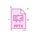 Pptx file file extension file format icon vector design Royalty Free Stock Photo