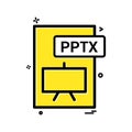 pptx file format icon vector design