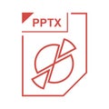 PPTX file icon, cartoon style