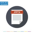 PPTX presentation document file format flat icon