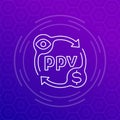 ppv icon, pay per view, line vector design Royalty Free Stock Photo