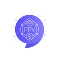 ppv icon, pay per view, linear design Royalty Free Stock Photo