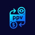 ppv icon, pay per view vector Royalty Free Stock Photo