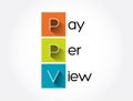 PPV - Pay Per View acronym, internet marketing concept background