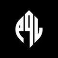 PQL circle letter logo design with circle and ellipse shape. PQL ellipse letters with typographic style. The three initials form a Royalty Free Stock Photo