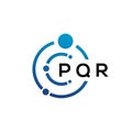 PQR letter technology logo design on white background. PQR creative initials letter IT logo concept. PQR letter design