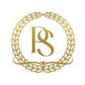 PS Letter logo with gold laurel wreath.