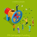 PR campaign promotion funding business flat 3d vector isometric