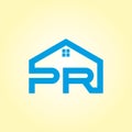 PR Letter Logo Design Template. Real estate or Constraction