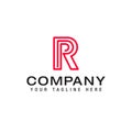 PR Logo.R Logo Letter Monogram Shape. Clean and Creative Minimal Business Vector Logo