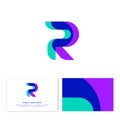 PR monogram. Public relations emblem. P and R transparent letters. Stereo effect.